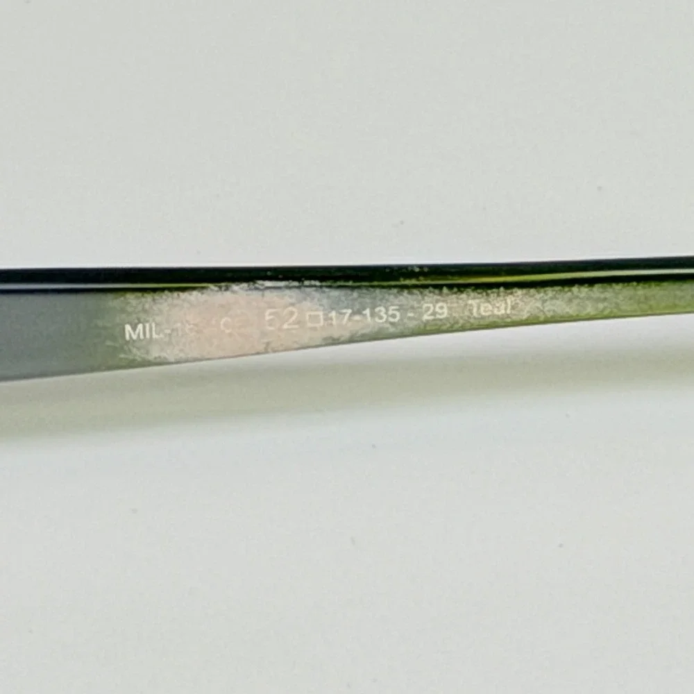 Milan Designed Palm Springs Teal Gunmetal Rectangular Eyeglass Frames MIL-181C